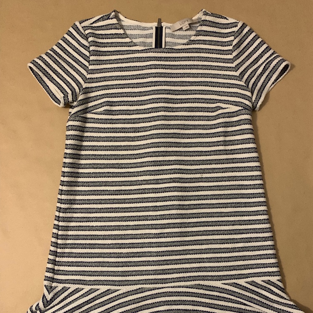 Cute, nautical knit LOFT dress.